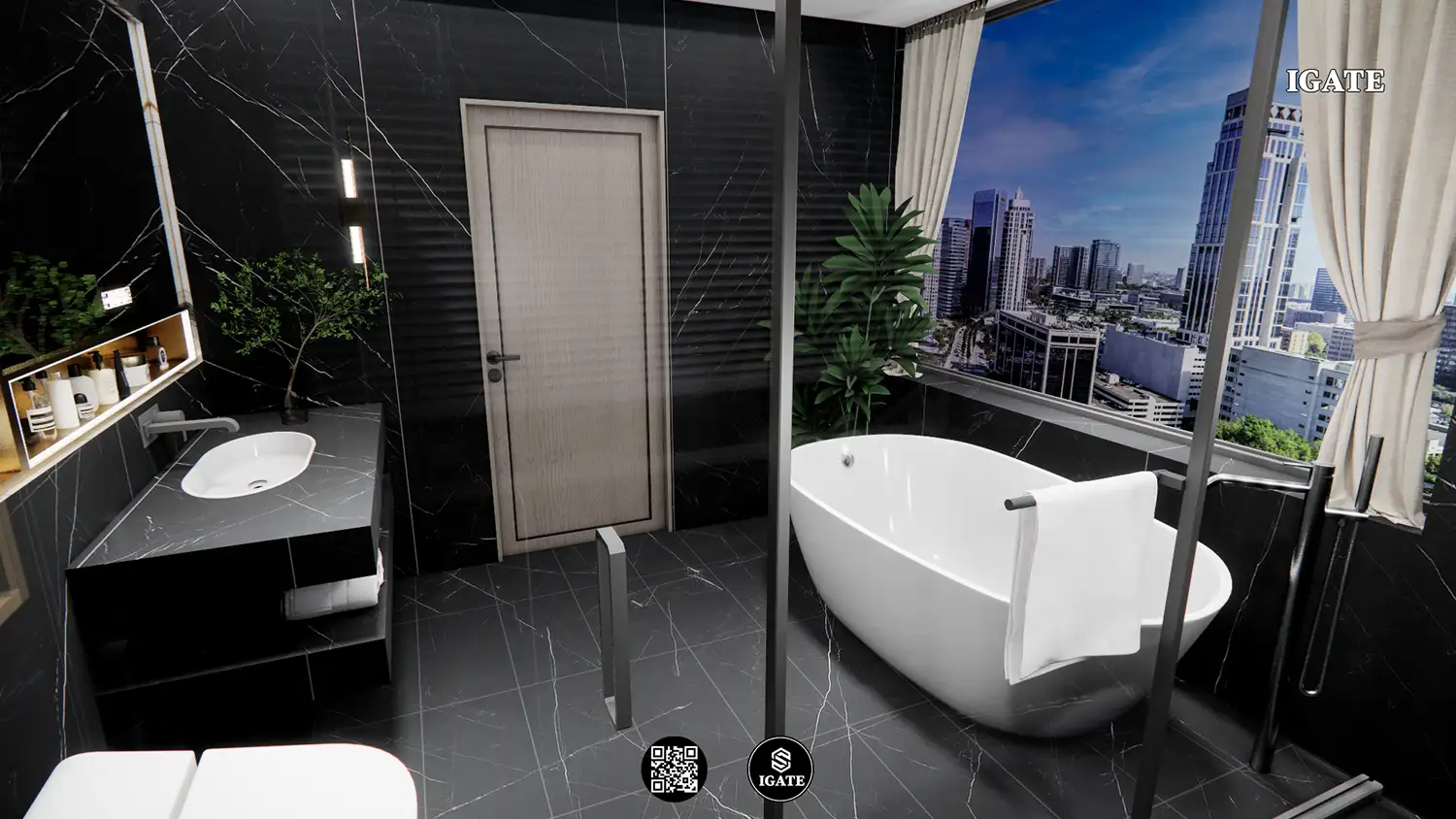 Igate-12734-da Nung Kết- ốp Phòng Tắm Wc -pt-3d